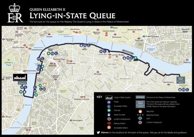 Schevont's tweet photo. Live Event 2022 - Queen’s Funeral

Impressive the British organization for the Queen Elizabeth’s funeral. For the long lines, everything is organized to the smallest detail. 

#TMP19 
#QueueForTheQueen https://t.co/EA5nxxfLKL