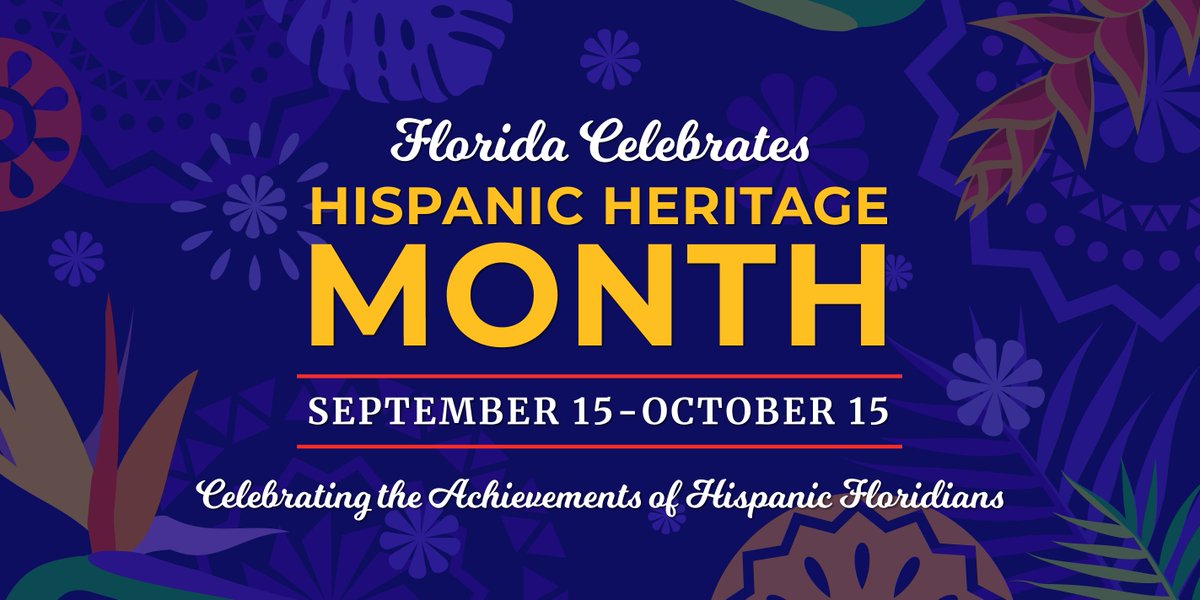 Today marks the start of Hispanic Heritage Month! Florida students are encouraged to participate in First Lady <a href="/CaseyDeSantis/">Casey DeSantis</a>' creative contests using the 2022 theme “Celebrating the Achievements of Hispanic Floridians.” Learn more: floridahispanicheritage.com