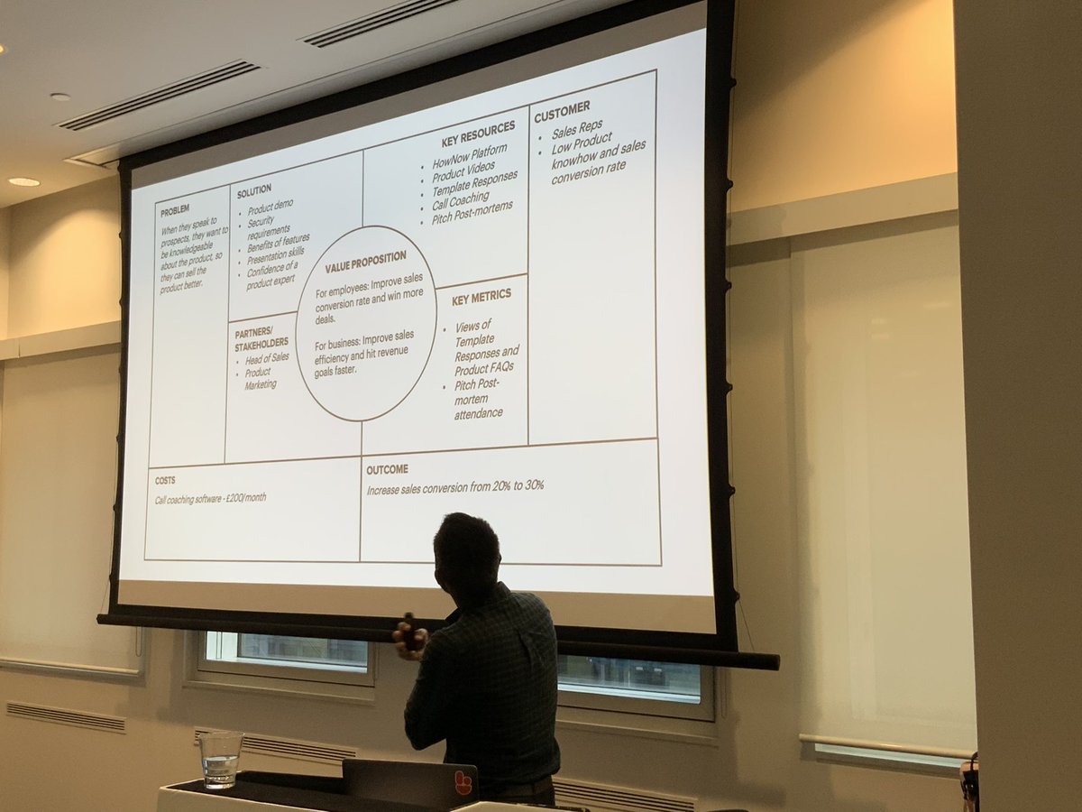 And here’s a completed example of all elements of the canvas completed. However, from my personal experience, it shouldn’t be completed in isolation (in a L&amp;D team). It should be a cross functional effort! Also I stress test/break the hypothesis #LEARNINGLIVE
