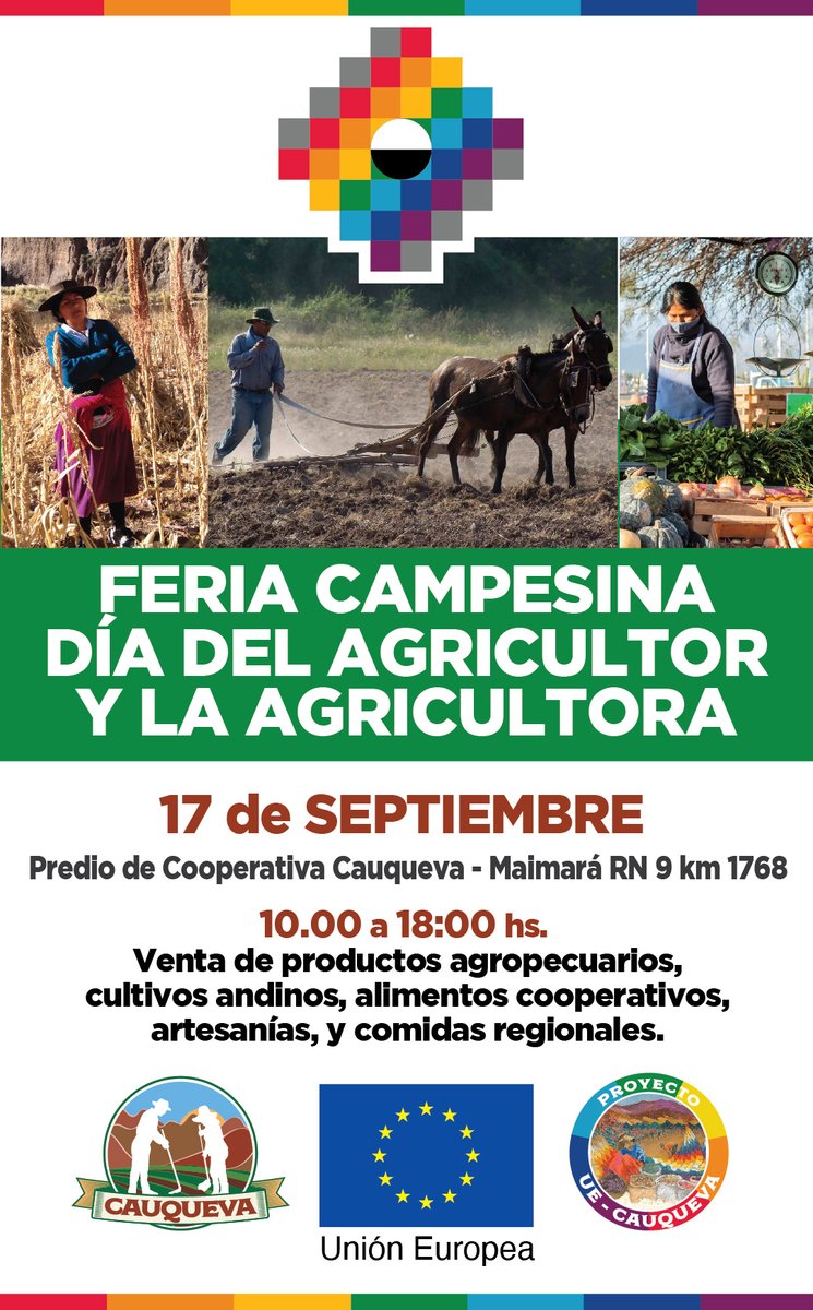 cauqueva's tweet photo. FERIA DEL DIA DEL AGRICULTOR Y LA AGRICULTORa, el próximo sábado 17 de Setiembre desde las 9 hs en la A que se llevara a cabo en la Cooperativa CAUQUEVA (Acceso Norte, Rotonda, Maimará, Jujuy). Les esperamos! https://t.co/ikQimRad2C