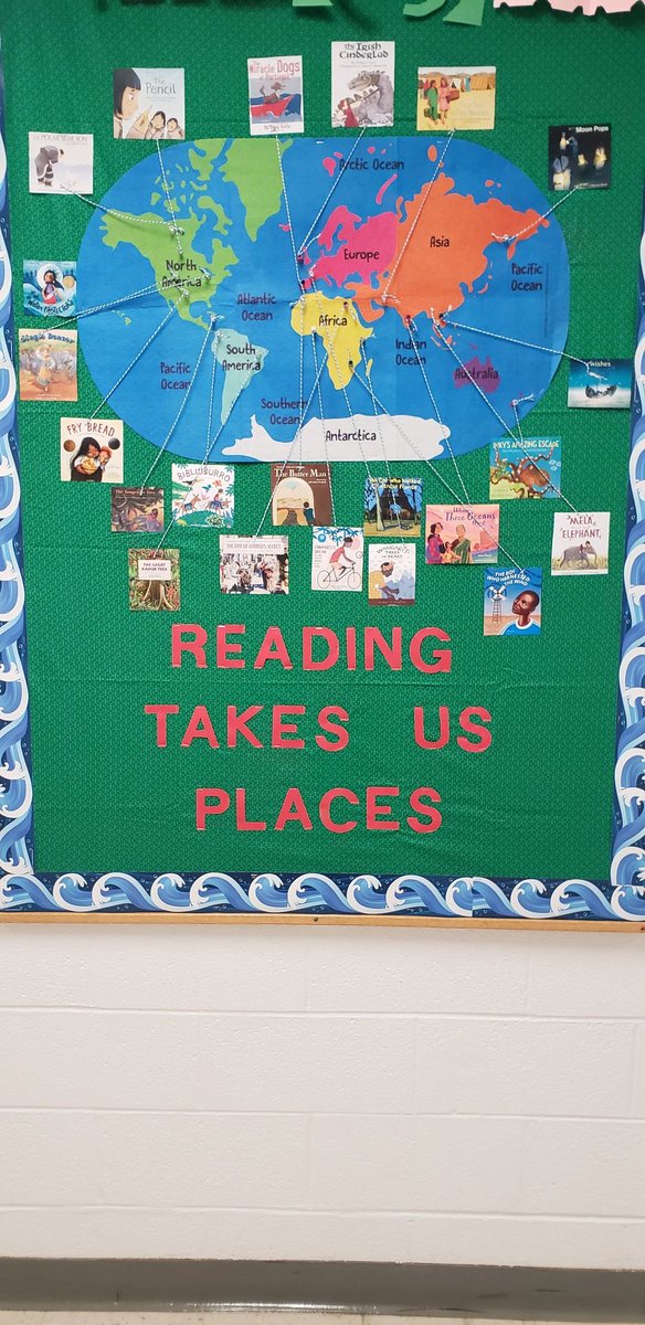 victoria_schell's tweet photo. Finally finished bulletin board to encourage a wide reading of books from various countries. 
#diversity #diversebooks #books #reading #literacy https://t.co/ER4mMYsbIn