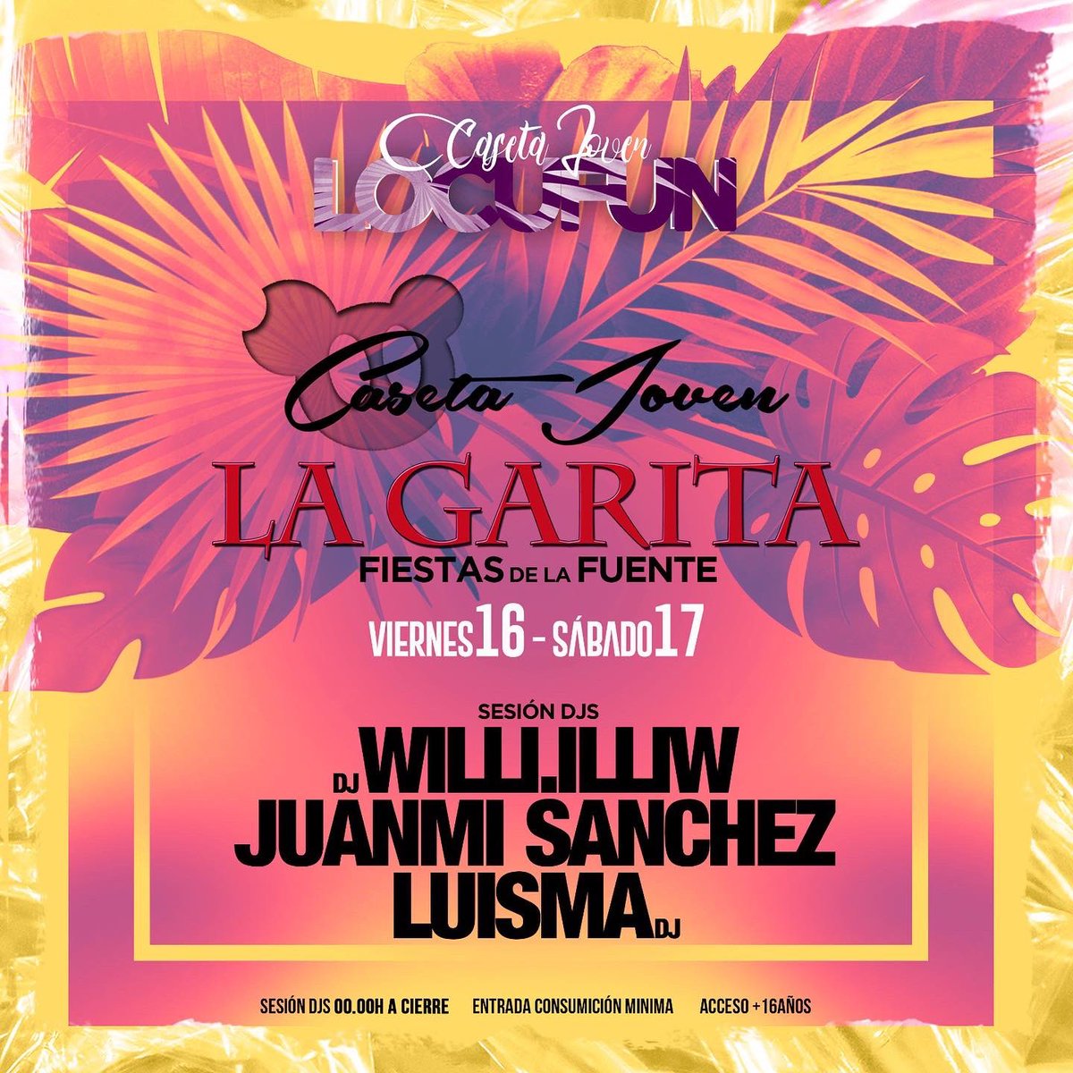 LocuFunFestival's tweet photo. Cᴀsᴇᴛᴀ Jᴏᴠᴇɴ
🎡LA GARITA🎡

📅viernes16 / sábado17
Entrada consumición mínima

DJS @locufun_booking https://t.co/6FpFwwfSnU