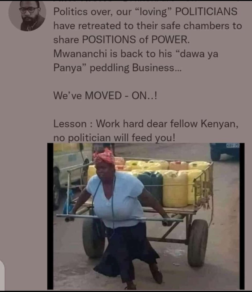 gpdkaluma's tweet photo. Whoever wrote this deserves state commendation!
Eti whichever Party you voted for, your leaders are now together chewing your taxes from both sides of government as you return to your normal life🏃 https://t.co/LjpYL3k5YH