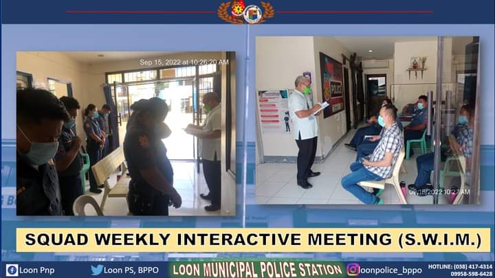 loonpsbppo's tweet photo. September 15, 2022: Loon, Bohol - Squad Weekly Interactive Meeting (SWIM) with Pastor Cyrus F Candawan

#lifeisbeautiful
#KaligtasanNiyoSagotKo
#TulongTulongTayo
#MKKequalsK
#PNPKakampiNyo
#TeamPNP
#TeamLoonGoodCops
#WeServeAndProtect
#PNPPATROLPLAN2030 https://t.co/wEe4uVIgiI