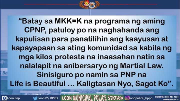 loonpsbppo's tweet photo. #lifeisbeautiful
#KaligtasanNiyoSagotKo
#TulongTulongTayo
#MKKequalsK
#PNPKakampiNyo
#TeamPNP
#TeamLoonGoodCops
#WeServeAndProtect
#PNPPATROLPLAN2030 https://t.co/7phaQYwwFV