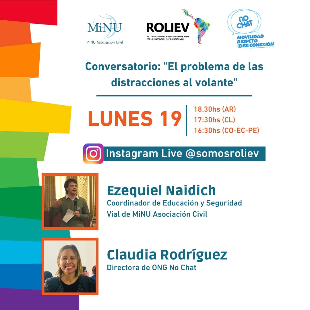 somosroliev's tweet photo. 📆El próximo lunes podes ser parte de un nuevo Instagram Live sobre "El problema de las distracciones al volante" 

👉🏻¡Seguinos en nuestro Instagram para no perderte ninguna novedad!
https://t.co/dLfZj3acCd https://t.co/TOEaEVorVN
