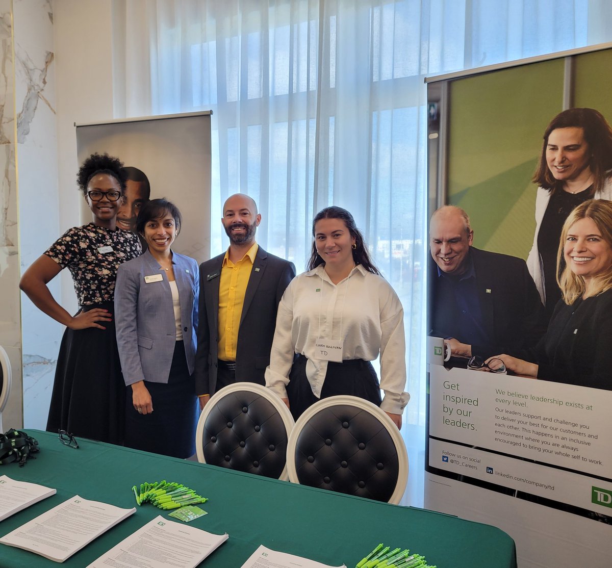 PKVieyra's tweet photo. Come see us at the #bipocatlantic Career Fair at the Halifax Tower Hotel today and we will tell you why TD is the best place to work! @StephTennant26 @JennAuld https://t.co/0RFzFLdAEz