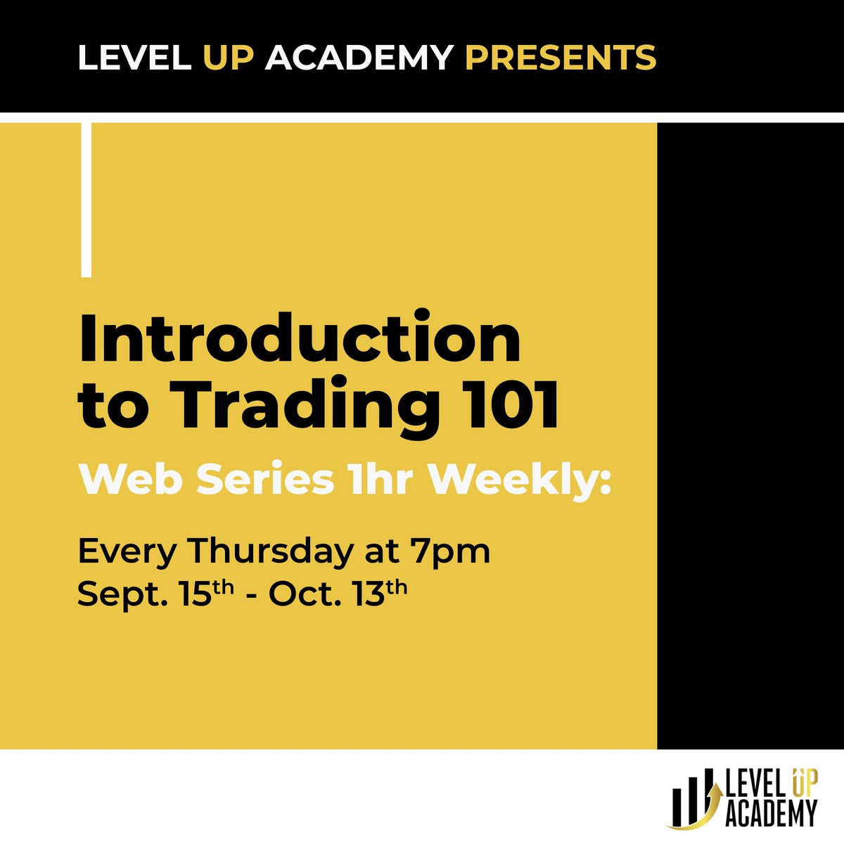 levelupalgo's tweet photo. If you're a beginner or intermediate trader that still feels insecure or lost, look no further.
Training 101 we will be covering all the basics and technical analysis so you can start your profitable journey.

Level up or Remain the Same.
Join our discord and upgrade now https://t.co/JicgYGEx5L