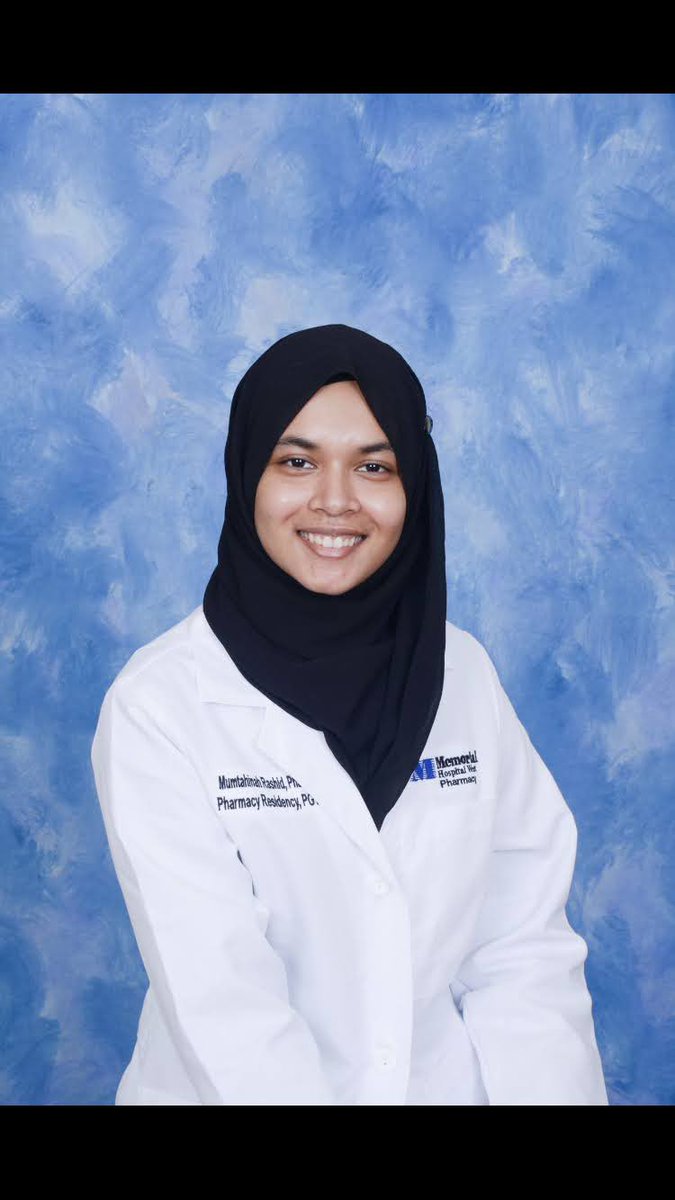 MHWRxResidency's tweet photo. Meet Dr. Mumtahinah Rashid, one of the PGY1 pharmacy residents at Memorial Hospital West!

Mumtahinah completed her PharmD at Palm Beach Atlantic University. She decided to pursue a pharmacy residency to build upon her clinical skills!
#pharmacyresidency #pharmacy #mhw #mhs https://t.co/xBNvE26bek