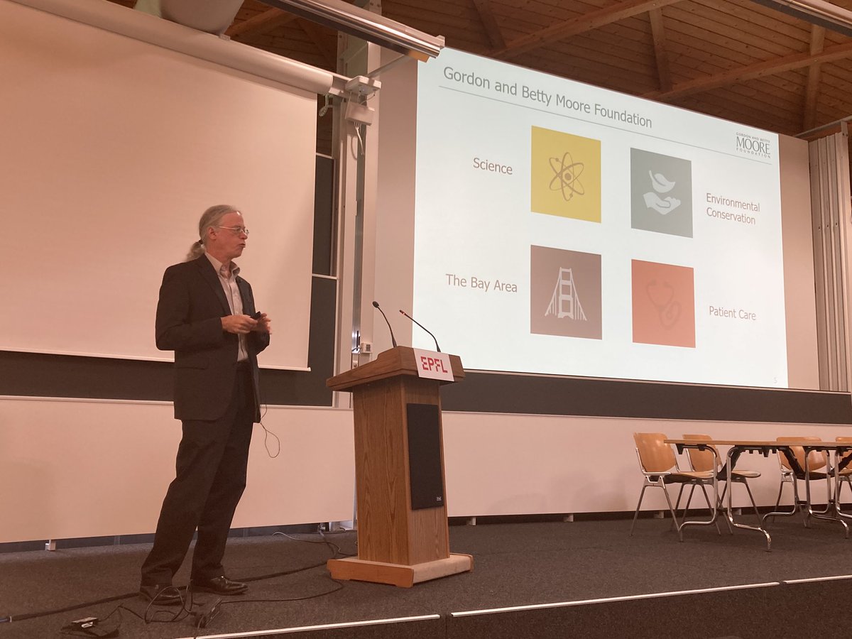 EPFL_ReO's tweet photo. Dr. Theodore Hodapp @MooreFound on supporting research that can be transformative. #FoundationsDay @EPFL_en https://t.co/7CISyO4dn1