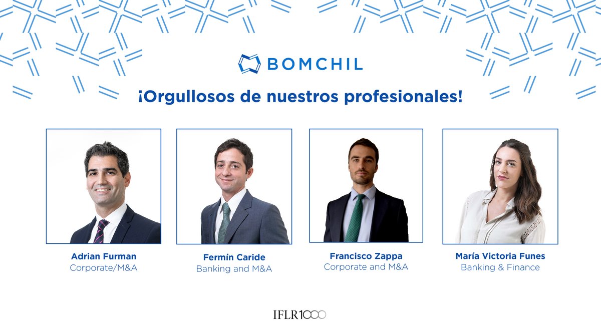 Bomchil's tweet photo. Gracias @IFLR1000 por el reconocimiento otorgado a nuestros profesionales en el ranking Leading Lawyers 2022. Es un placer recibir estas distinciones y estamos orgullosos del #TeamBomchil.

Más información: https://t.co/JcSrtEHUXO https://t.co/3QAPE4SdkO