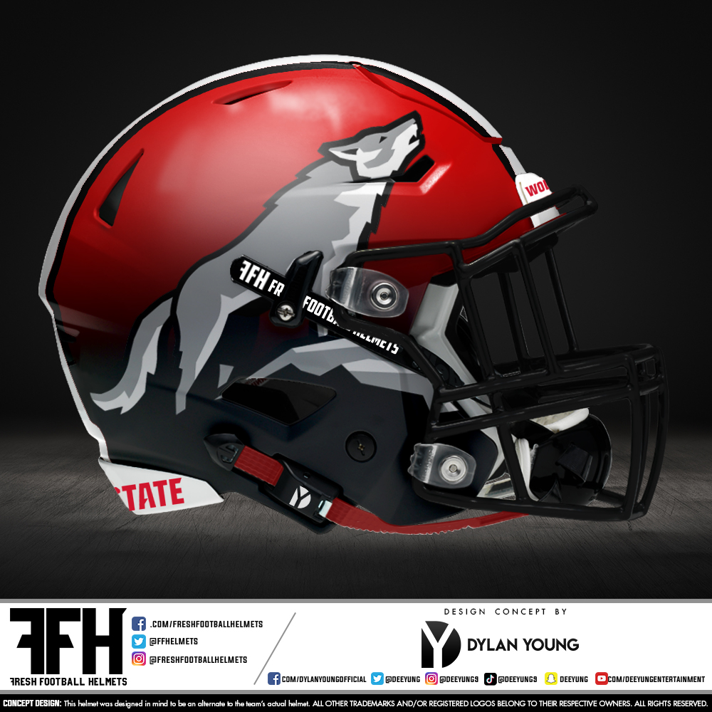 FFhelmets's tweet image. NC State Wolfpack, college. Design concept by @deeyung. #FreshFootballHelmets #ACC @PackFootball