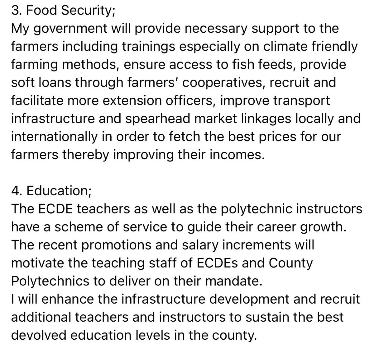 BarasaFernandes's tweet image. Summary of my agenda for the people of Kakamega.