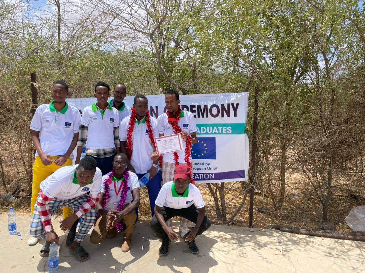 ABLI_Garissa's tweet photo. Skilling for Job Creation: ABLI-G TVET trainees have graduated with Various skills today at Ifo in Dadaab refugee complex. this was through the generous support of @EU_Commission, it was the 2nd graduation for ABLI-G Project. https://t.co/y9KmQvjgVG