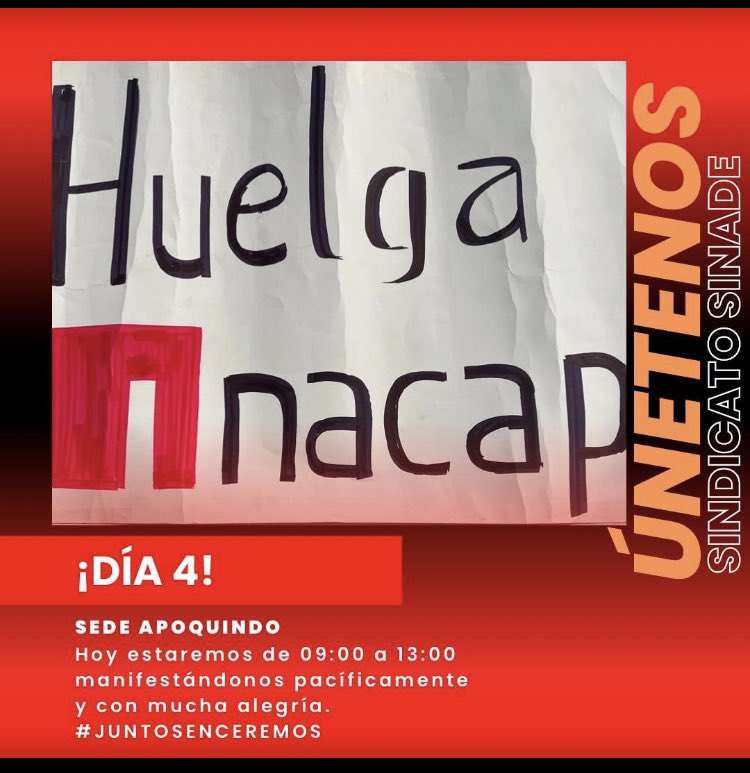 karitonik_live's tweet photo. Inacap en huelga!!✊✊✊✊✊IncapaZ de Negociar!!!!!!!❌
Día 4 por lo Justo
#inacapHuelga2022 #inacapSinade #Inacap #InformeEspecialTVN @CHVNoticias @ContigoCHV https://t.co/biw0d2bbHx