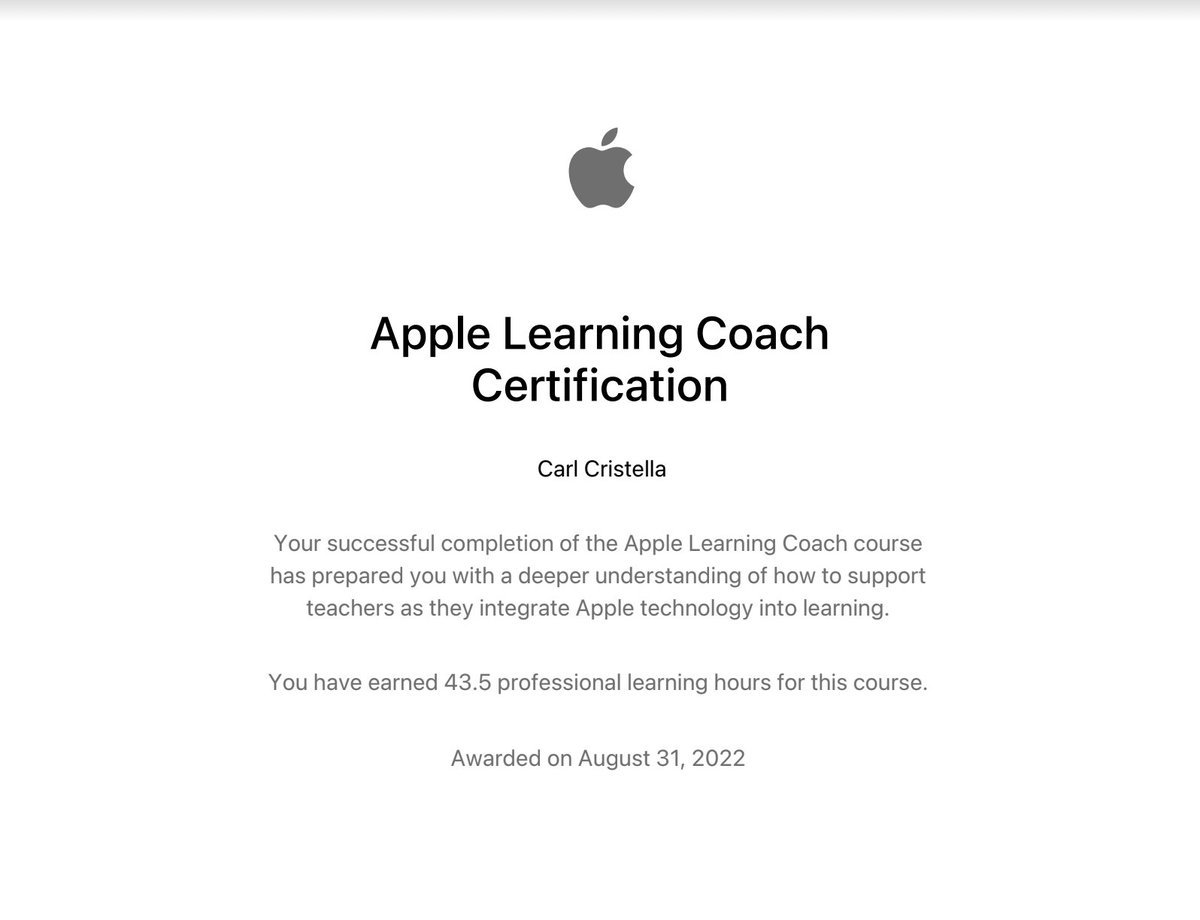itguyphilly's tweet photo. It's official. I am a learning coach #applelearningcoach #apple https://t.co/seprTLZixv