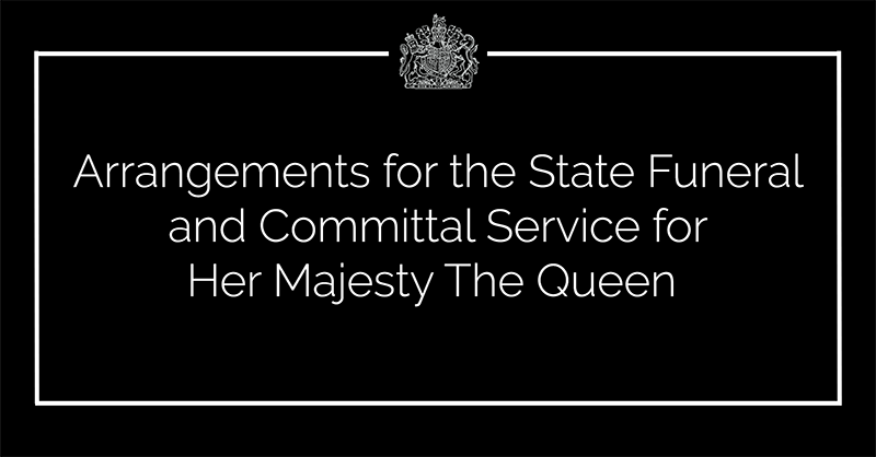 RoyalFamily's tweet photo. The King and The Royal Family wish to send their sincere gratitude for the messages of condolence received from around the world.

Her Majesty The Queen’s State Funeral will take place at @wabbey, followed by a Committal Service at St George’s Chapel in Windsor on 19 September.
