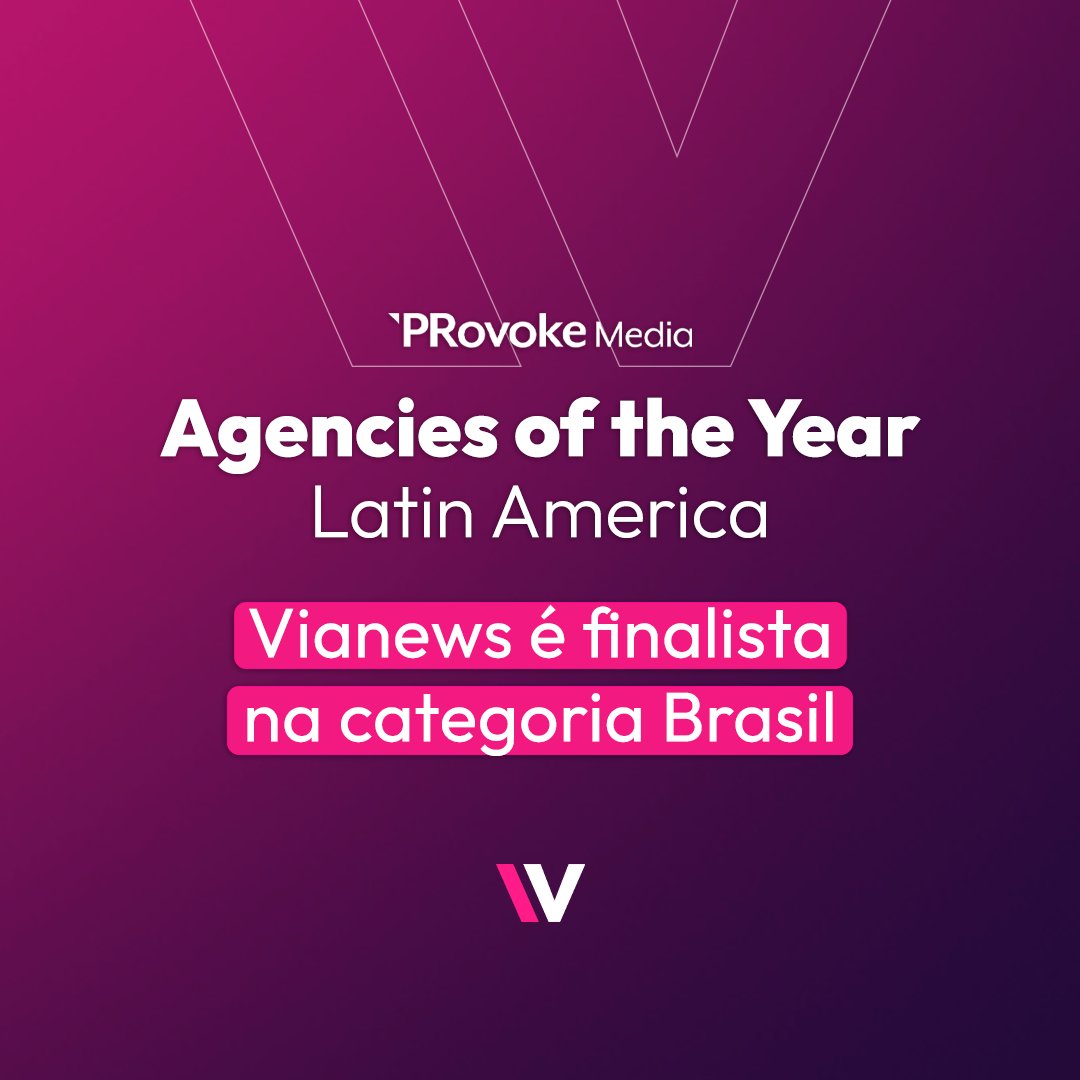 A Vianews está entre as finalistas do prêmio Agencies of the Year, na categoria Brasil.

O ranking é organizado pela <a href="/Provoke_News/">PRovoke Media</a> , e premia as melhores Consultorias de Comunicação do Ano 2022 em toda a América Latina🤩

#comunicação #MarketingDigital #Vianews #AgencyoftheYear