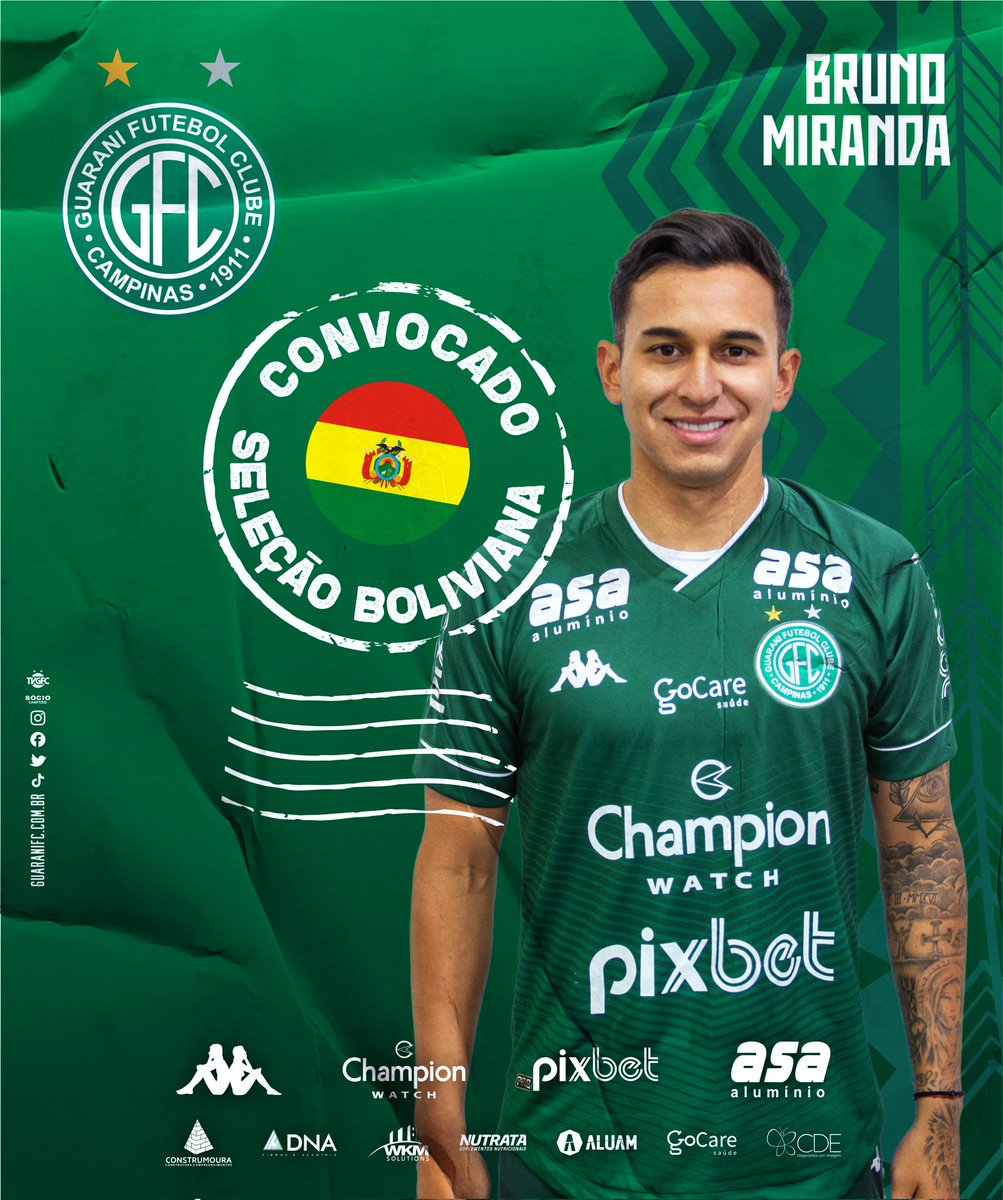 Bolívar confirma pelas redes socias empréstimo do atacante Bruno Miranda ao  Guarani, guarani