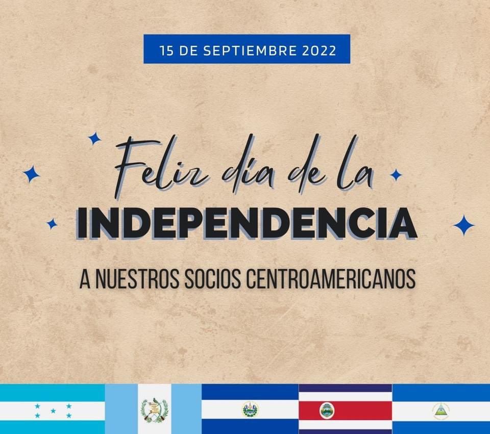 Felicitamos a nuestros socios centromaericanos al celebrar 201 años de independencia. Continuamos a su lado mientras trabajamos por asegurar el hemisferio a través del desarrollo de la confianza, la preparación y las asociaciones juntos. #15deSeptiembre