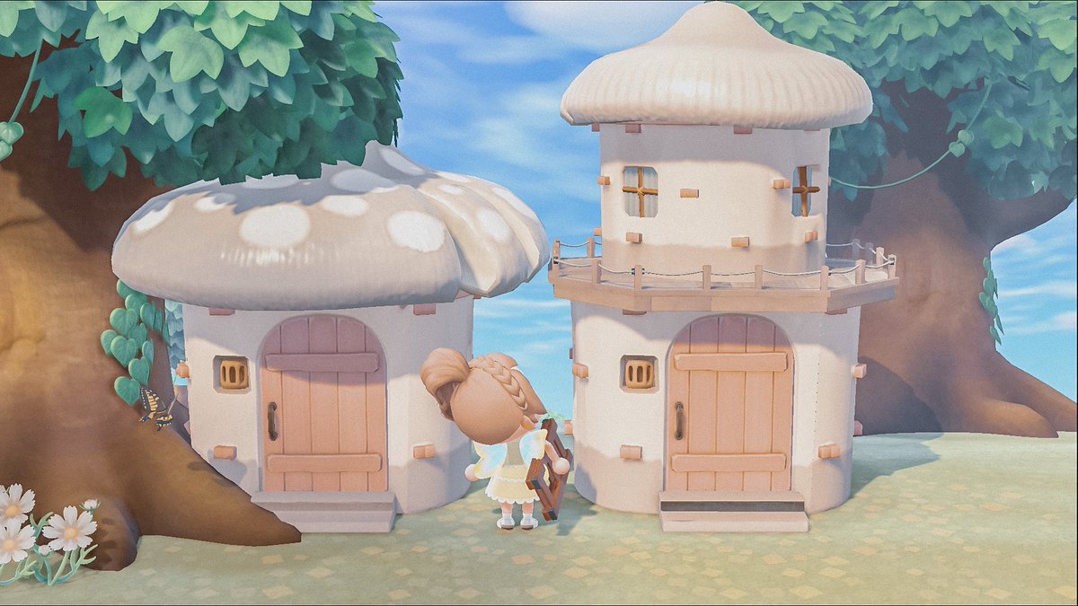 rosiehorizonsYT's tweet photo. WIP 2 story mushroom house - can also be used to add an ‘extension’ to the original mushroom houses 🍄 https://t.co/JJ6mYy5Nzi