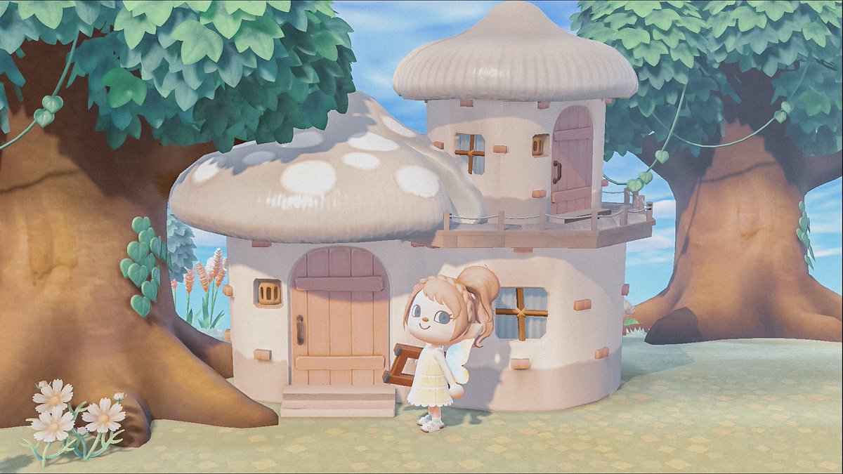 rosiehorizonsYT's tweet photo. WIP 2 story mushroom house - can also be used to add an ‘extension’ to the original mushroom houses 🍄 https://t.co/JJ6mYy5Nzi