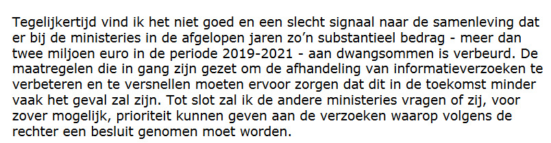 argosonderzoekt's tweet image. Ministeries treuzelen met WOB-verzoeken. Ze houden zich niet aan de wet en worden soms veroordeeld tot betaling van dwangsommen. In de periode 2019-2021 kostte dat de belastingbetaler meer dan twee miljoen Euro. Zie antwoorden op Kamervragen van @pieteromtzigt.