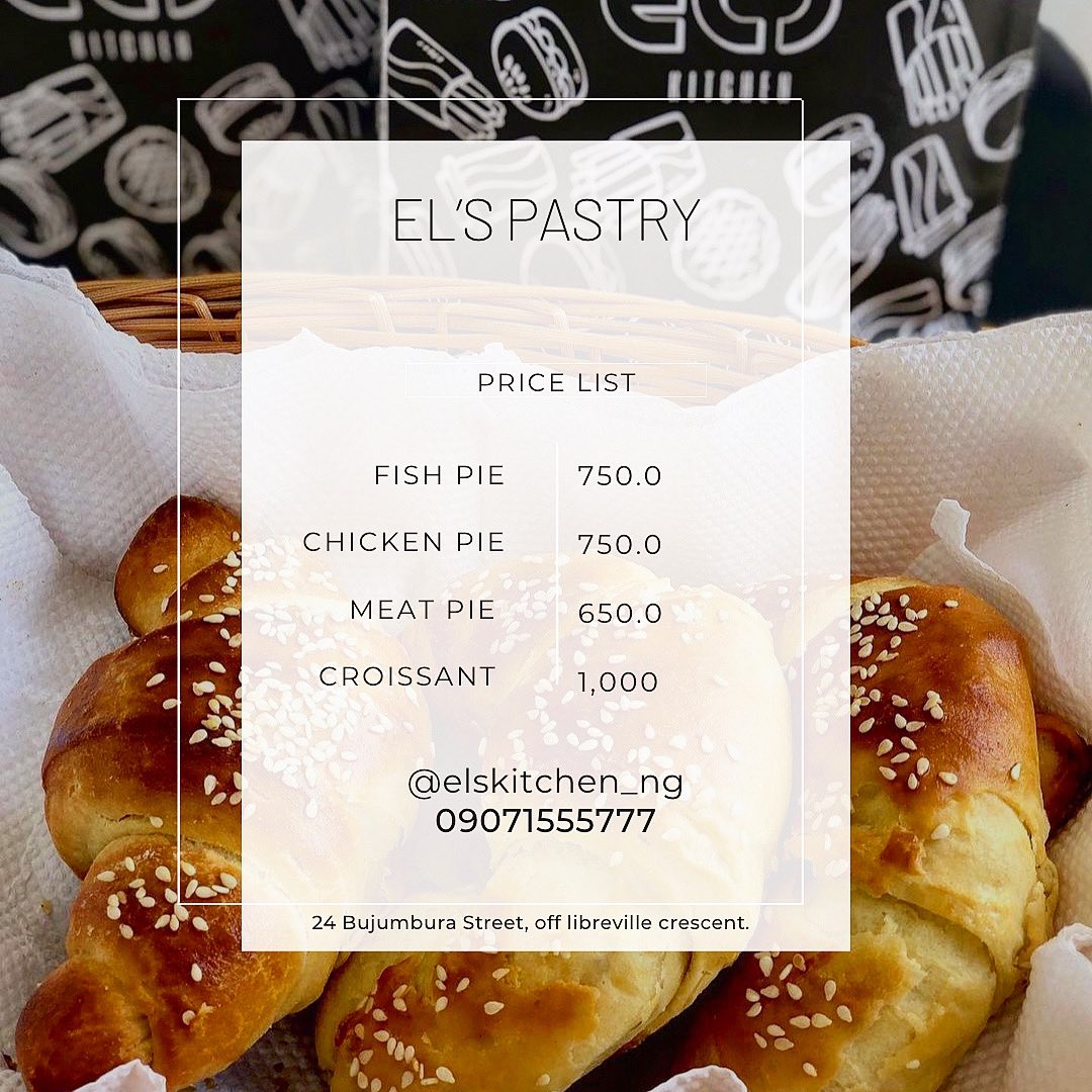 ElsKitchen_ng's tweet photo. We're open for pickup and deliveries only 🤞🏾
Place your order by calls or through the DM 😌

#elskitchenng #foodloversheaven #pastry #Abuja #foodlovers https://t.co/WHNQN7OgwG