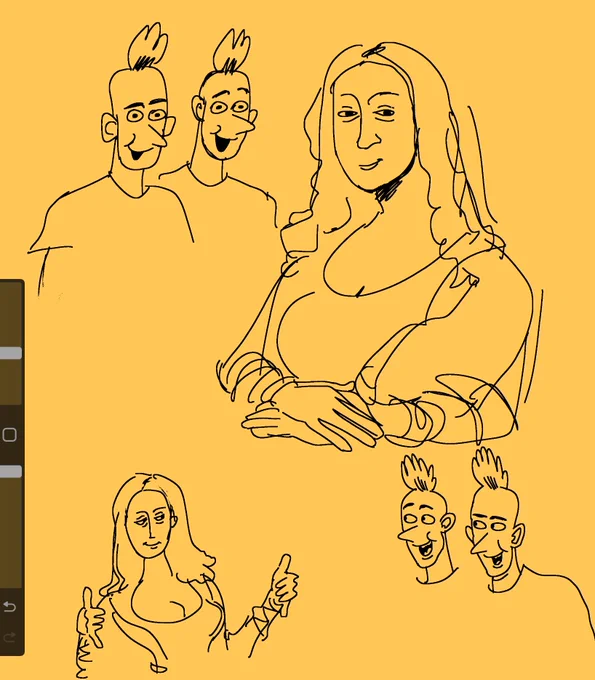old unfinished piece of voros twins meeting mona lisa 