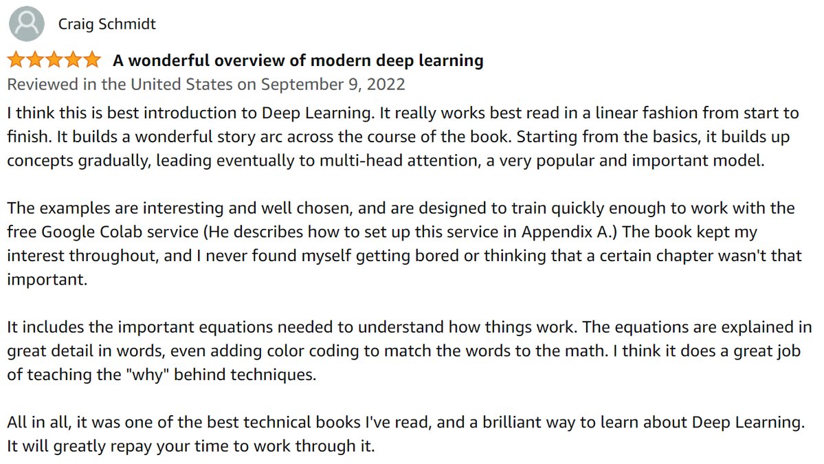 EdwardRaffML's tweet photo. I worked hard to give #InsideDeepLearning a linear progression that builds with each chapter, and glad it's appreciated! I'm more stubborn than smart, &amp; tried hard to reduce years of learning for me into something you can finish far faster! https://t.co/9bk8hZtenF @ManningBooks https://t.co/LAyUtjANXe