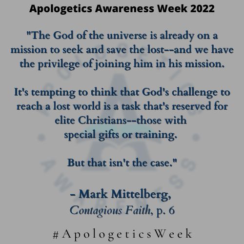 ApologeticAware's tweet photo. #ApologeticsWeek

From @MarkMittelberg, "Contagious Faith"

https://t.co/i0CWeeTbQO https://t.co/LyrJdEJvjB