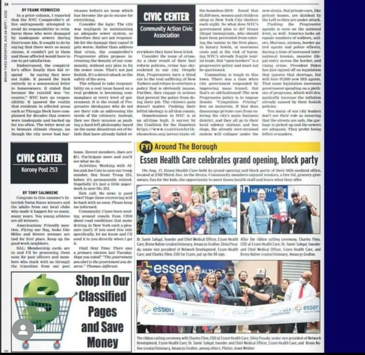 EssenHealthNY's tweet photo. To remember is to live! We start this week remembering the grand opening of our office in 2702 Third Location.
 
Did you see us on Bronx Times?
#Essen #EssenHealthCare #Health #Opening #NewOffice #2702ThirdAv #FlashBack https://t.co/GjFcqx37W7