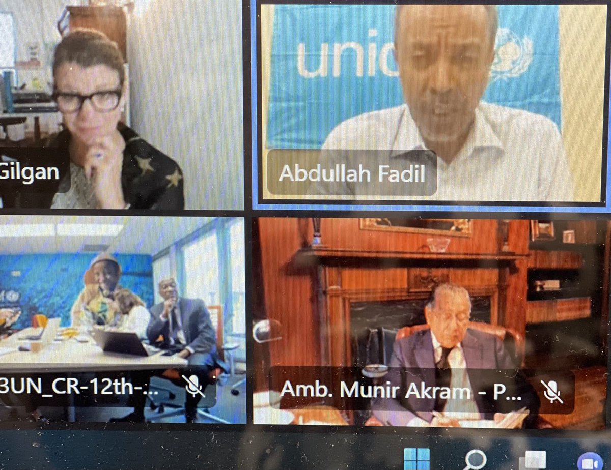 MfBourgeois's tweet photo. Donors briefing on #Pakistan with ⁦@G_LaryeaAdjei⁩ and live from Sukkur, Sindh province ⁦@AbdullahAFadil⁩ thankful for remarks of the Ambassador at the Permanent Representation of Pakistan who highlighted @UNICEF support on the ground ⁦⁩ ⁦@MeganUNICEF⁩ https://t.co/WhD0sH4fYM