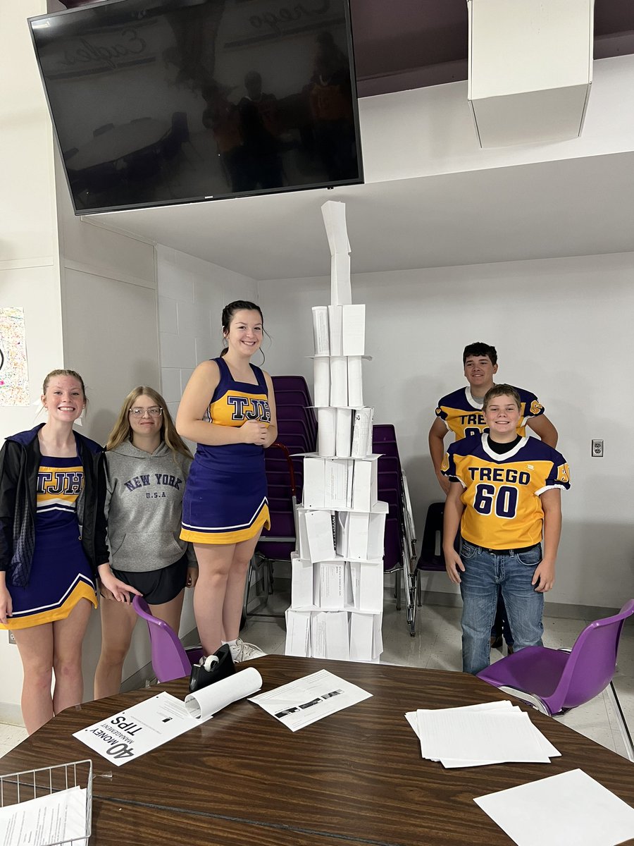 latrishaflax's tweet photo. The command economy wins with a height of 89” thanks to the brilliant design of dictator Joey. Market was close behind at 75”. Everyone else had production issues! @tregoeagles https://t.co/z5lDVzwM6L