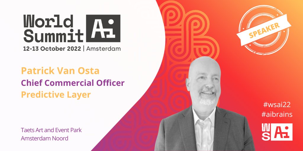 World Summit AI: We do AI different. (@worldsummitai) on Twitter photo 💫 We are delighted Patrick Van Osta, Chief Commercial Officer, <a href="/PredictiveLayer/">Predictive Layer</a>, is joining us at #WSAI22 this year in Amsterdam on 12th-13th October.
Don't miss out! Book your tickets here: hubs.li/Q01mk3zB0
#ai #machinelearning #aibrains 💫 We are delighted Patrick Van Osta, Chief Commercial Officer, <a href="/PredictiveLayer/">Predictive Layer</a>, is joining us at #WSAI22 this year in Amsterdam on 12th-13th October.
Don't miss out! Book your tickets here: hubs.li/Q01mk3zB0
#ai #machinelearning #aibrains
