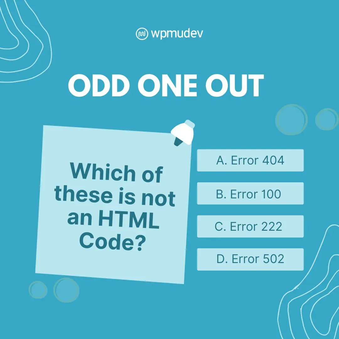 wpmudev's tweet image. Make sure you make no “error” while selecting the right answer 🤭
#HTML #HTMLCodes #Error #Codes #Code#Programming #ProgrammingMemes #FunnyMemes #Memes #Programmers #Funny #WPMUDEV #WordPress