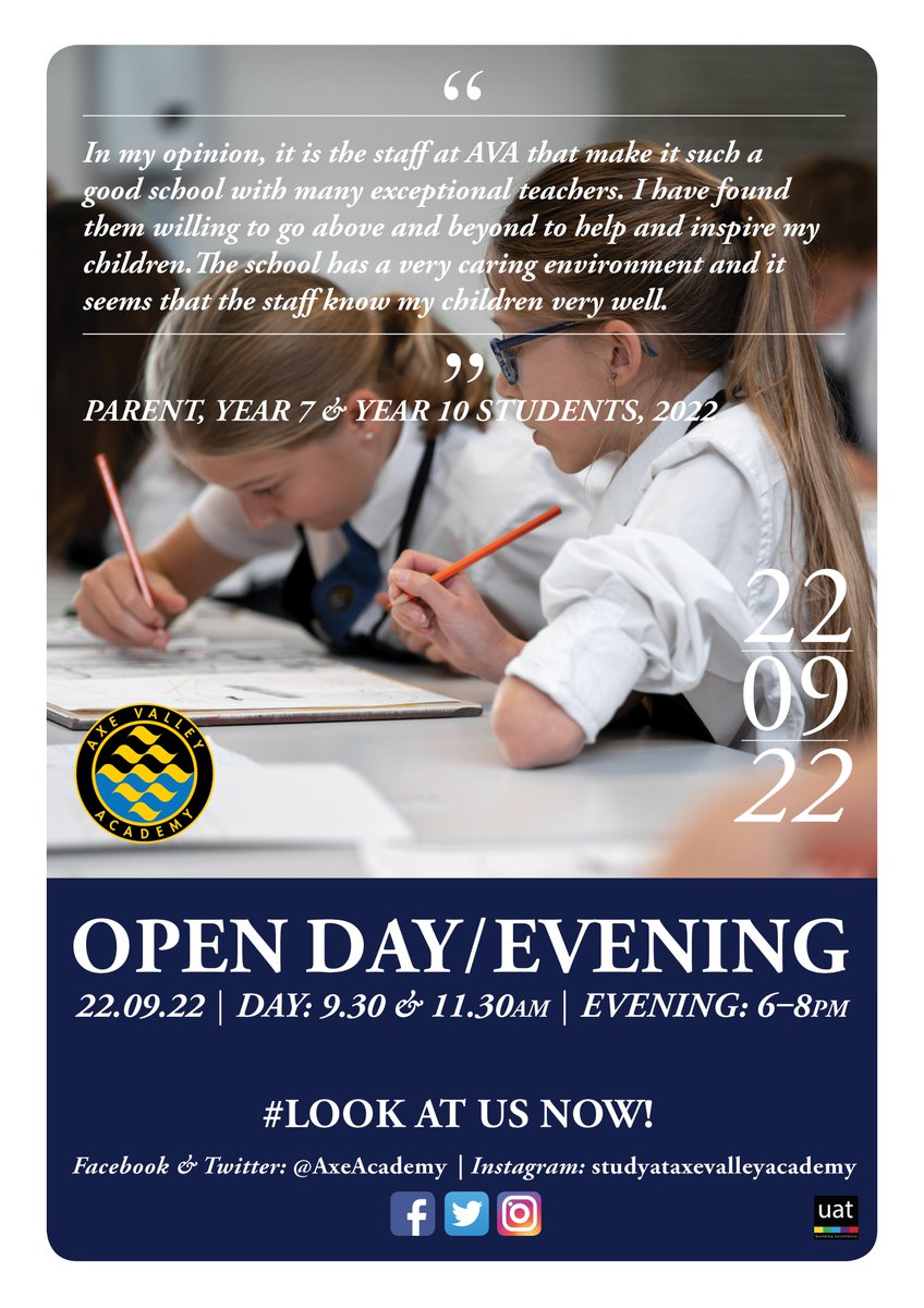 This school is on a transformational journey. Our staff, students and wider community have great things to say about it. But don’t just take their word for it. Come and see for yourself. OPEN EVENTS: 22.09.22 | DAY: 9.30 &amp; 11.30am | EVENING: 6–8pm #lookatusnow #smallbutmighty