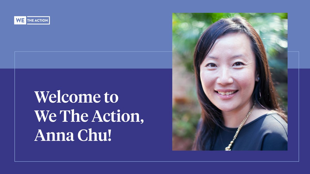 WeTheAction's tweet photo. Join us in welcoming WTA's new Executive Director, Anna Chu!

A lawyer herself, Anna previously served as VP for Strategy and Policy at @nwlc. She's dedicated her career to addressing inequality &amp; we're excited for you to meet her!

Read more about Anna:  https://t.co/0xrA90Pld0 https://t.co/xvr1RzkyOb