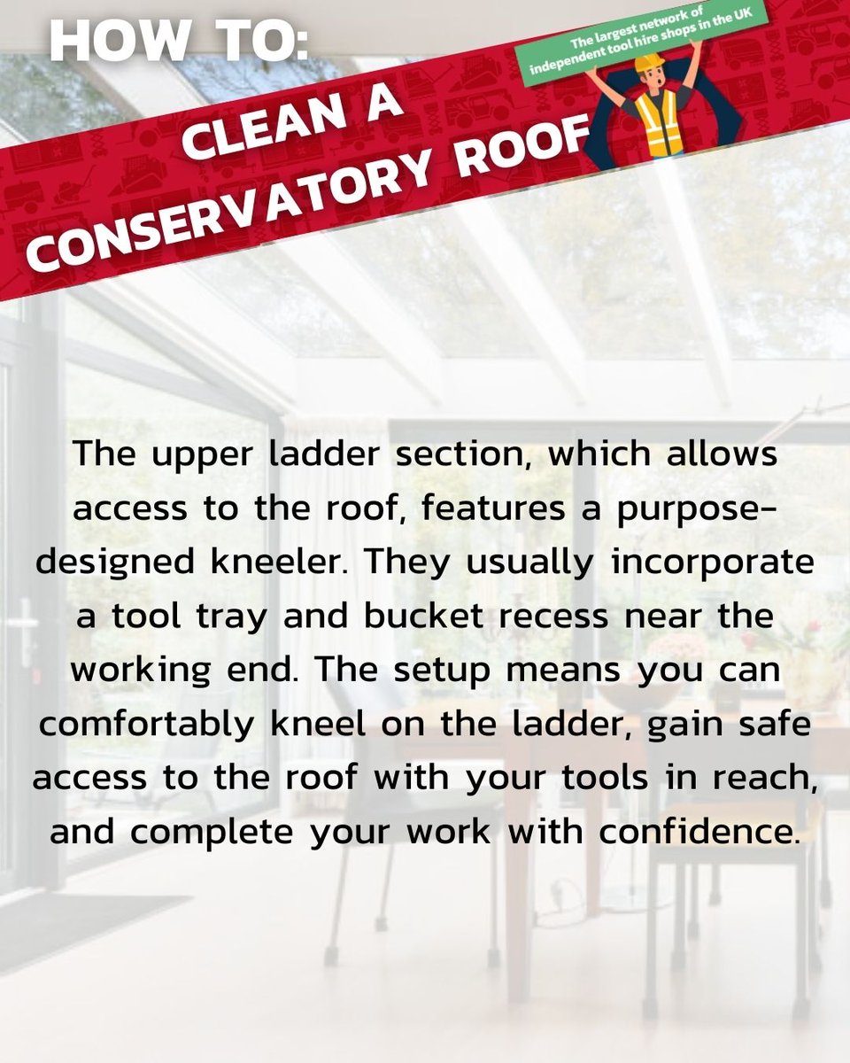 Have you been needing to clean your conservatory roof but unsure where to start? Look no further! 🙌

Check out this guide on nationaltoolhireshops.co.uk to see our recommended products to help with this job📱