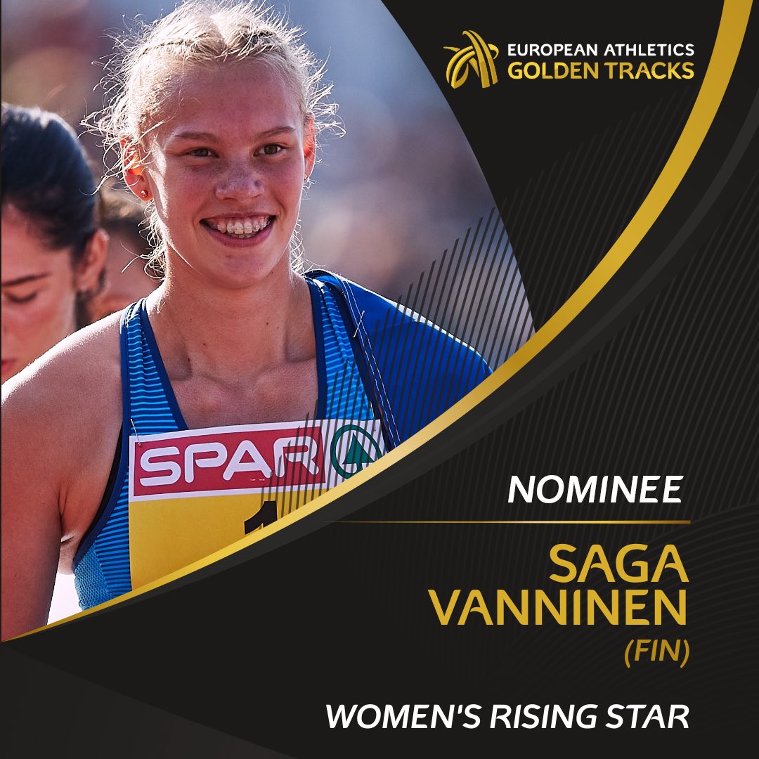 RT to vote for Saga Vanninen! 🇫🇮 

🥇 World U20 heptathlon champion
📊 World U20 leader with 6193 points

🗳 Voting closes on Friday 30 September.

#GoldenTracks