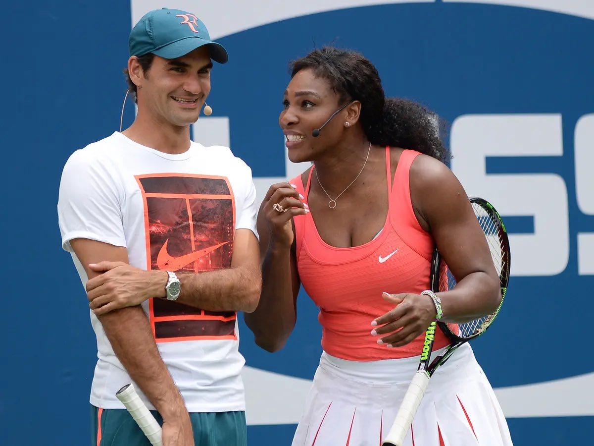 iWILL_22's tweet photo. The End of an Era 🐐🐐 🥹#SerenaWilliams #RogerFederer #goats #federer #thankyouserena #thankyouroger https://t.co/q9UelO28Cr