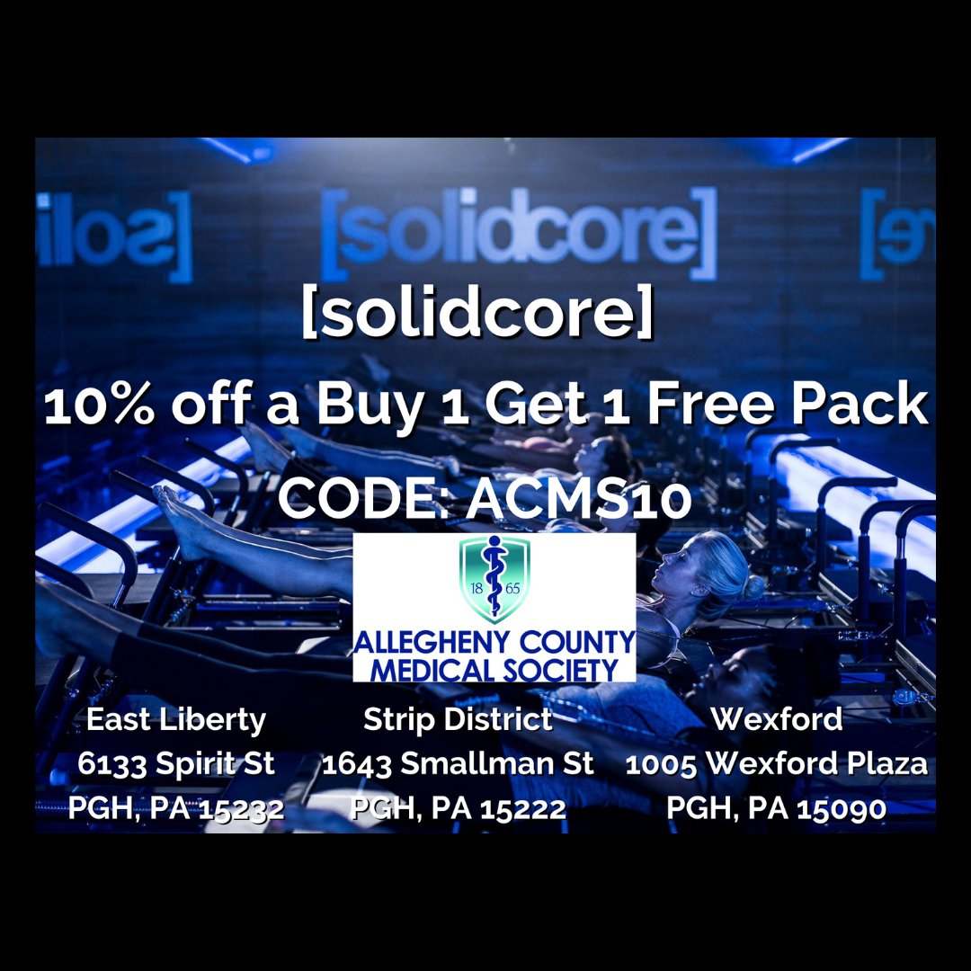 alleghenycms's tweet photo. Happy Thursday everyone! Day 15 of our #NPSADay campaign and  we are sharing Solidcore's healthcare pricing packages. Swipe to get all of their great info! https://t.co/SKHJIPSUsz