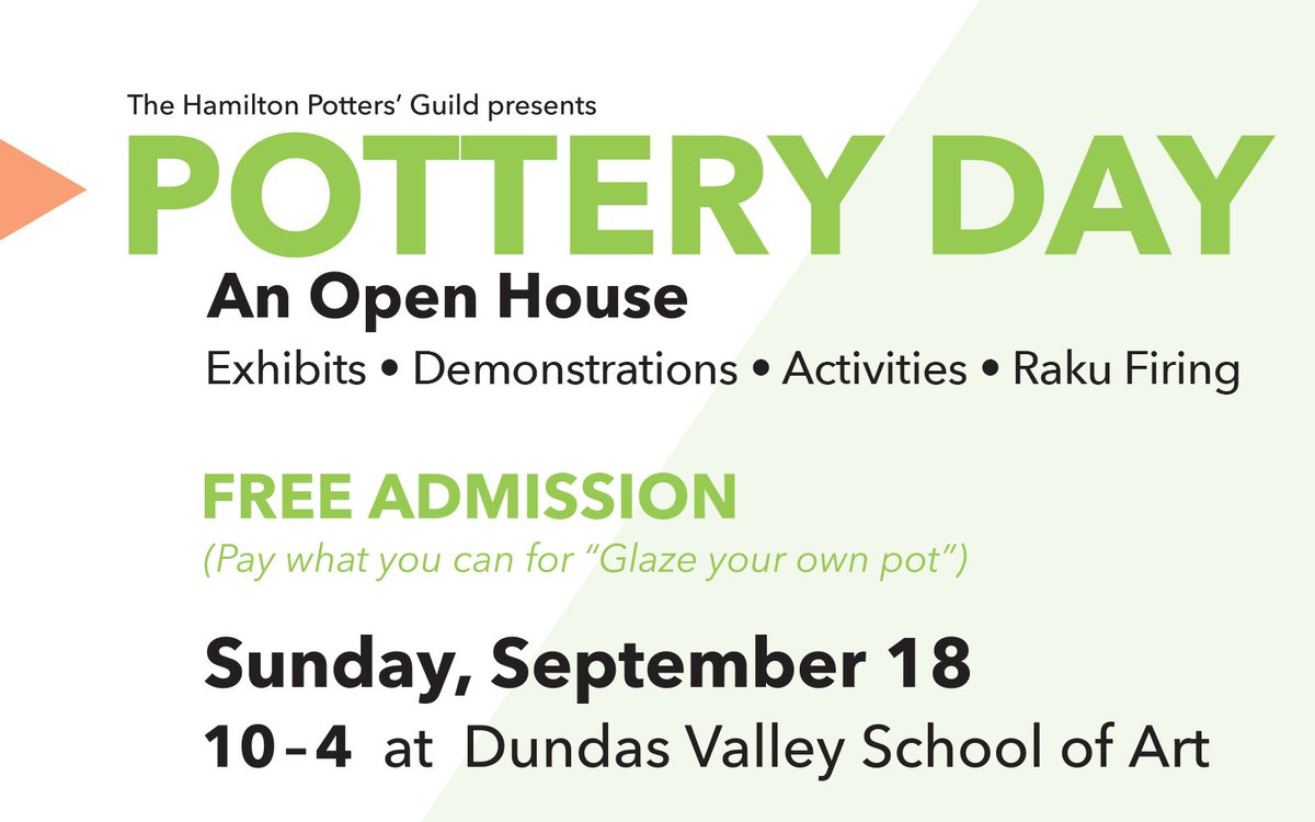 DVSA2010's tweet photo. Join the Hamilton Potters’ Guild and DVSA for a FREE Public Pottery Day Open House on Sunday, September 18 from 10 a.m. to 4 p.m. at Dundas Valley School of Art.
For more info, visit: https://t.co/c6jbNRfbVe
#hamontarts #pottersguild #clay #potteryday #hamiltonpotters https://t.co/tXILTNuzag