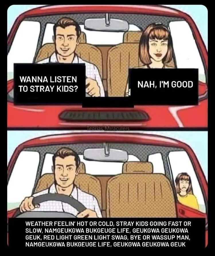 queenseolar's tweet photo. We ONLY listen to Stray Kids in the car. https://t.co/6V9XQ3NeAv