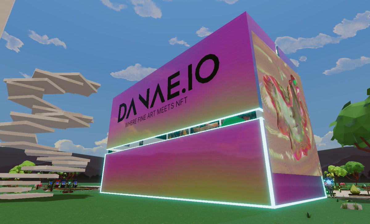 Our new #building and #exhibit in <a href="/decentraland/">Decentraland</a> for <a href="/danae_io_us/">DANAE.IO US</a>! 
 #NFTartwork by <a href="/inesalpha/">⍤ iηες αlρhα ⍤</a> and <a href="/HossainiFatimah/">Fatimah Hossaini</a> 
.
#Architecture #Art #metaverse #nft #Web3 #dcl #nftgallery