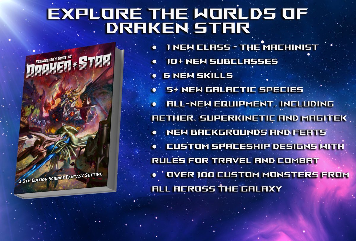 thedungeoncast's tweet image. We are live! The Starseekers' Guide to Draken Star has officially launched!