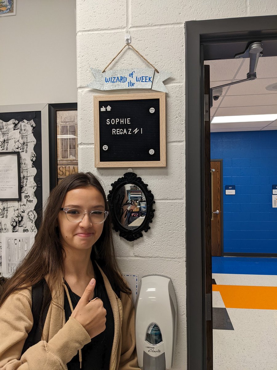 RechtienNPHS's tweet photo. She's known, but we forgot to do the official pic. Congrats to our Wizard of the Week Sophie. #WizardoftheWeek https://t.co/bv2g5TJH82