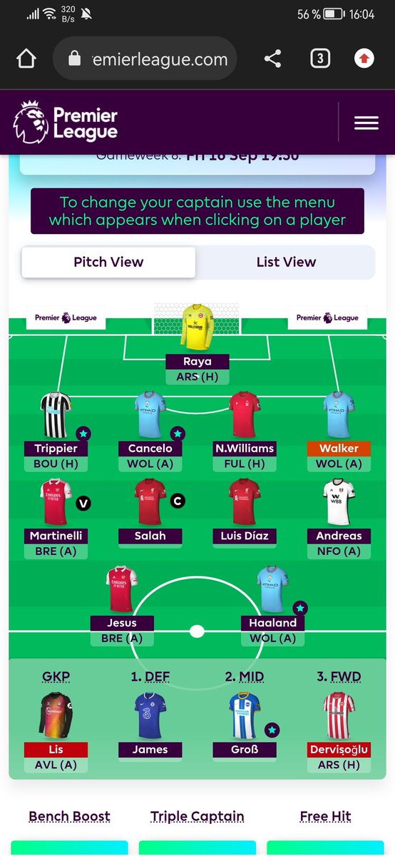AndreasMag's tweet photo. @Francoroche Wildcarder man dette?

Evt -8: Salah, Diaz og billigspiss ut. Son og Kane inn + billig mid (Bailey).

Så wc i GW 9. Gjør vondt å ta minus 8 for en runde? https://t.co/OB7LL9qlCd