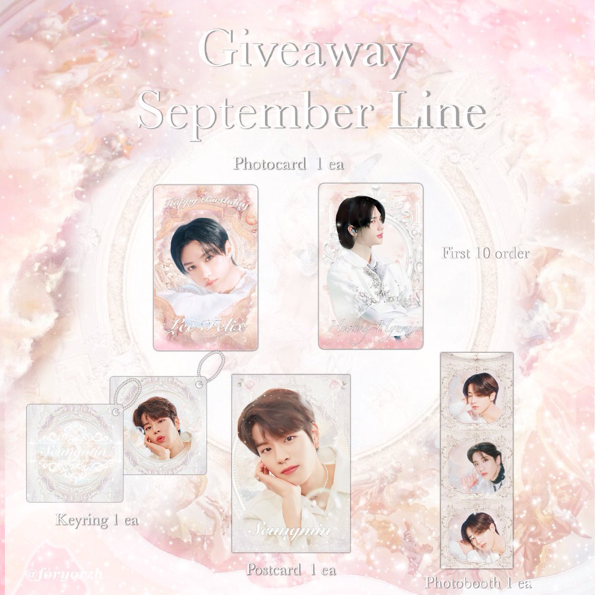 Pls rt; 
  
‧₊˚ ୨ 𝑔𝑖𝑣𝑒𝑎𝑤𝑎𝑦 𝑠𝑒𝑝𝑡𝑒𝑚𝑏𝑒𝑟 𝑙𝑖𝑛𝑒 ୧ ˚₊ 
  
🫧only 20set ; shipping 30baht
🖇form: bit.ly/3qDOsVW

#HappyHanDay 
#HappyFelixDay 
#HappySeungminDay 
#ตลาดนัดstraykids #ตลาดนัดเด็กหลง