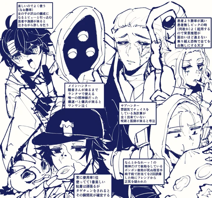らくがき
よく使うサバイバーとハンターです(なお全てクソ雑魚ナメクジ) 